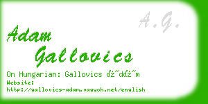 adam gallovics business card